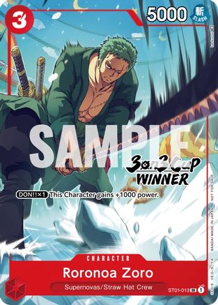 Roronoa Zoro (3-on-3 Cup) [Winner] (ST01-013) - [One Piece Promotion Cards]