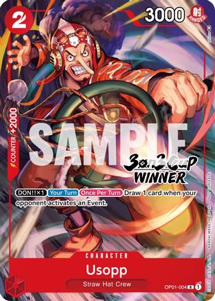 Usopp (3-on-3 Cup) [Winner] (OP01-004) - [One Piece Promotion Cards]