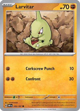 Larvitar (105/197) [Scarlet & Violet: Obsidian Flames] Reverse Holofoil