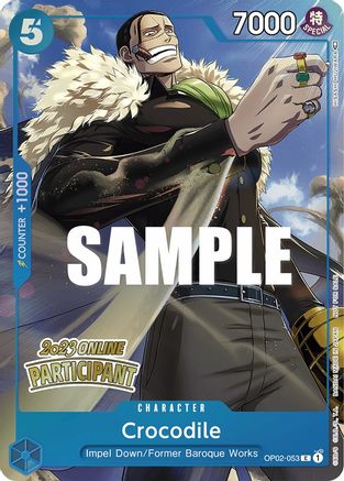 Crocodile (Online Regional 2023) [Participant] (OP02-053) - [One Piece Promotion Cards] Foil