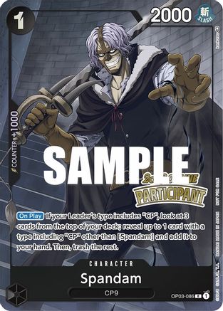 Spandam (Online Regional 2023) [Participant] (OP03-086) - [One Piece Promotion Cards] Foil