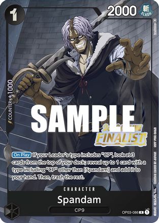 Spandam (Online Regional 2023) [Finalist] (OP03-086) - [One Piece Promotion Cards] Foil