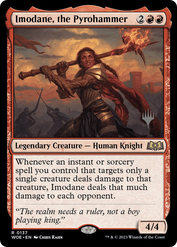 Imodane, the Pyrohammer (Promo Pack) [Wilds of Eldraine Promos] Foil