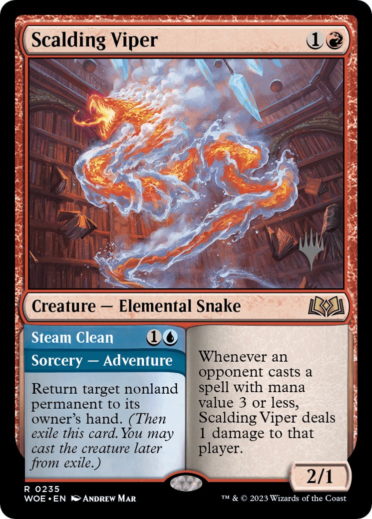 Scalding Viper // Steam Clean (Promo Pack) [Wilds of Eldraine Promos] Foil