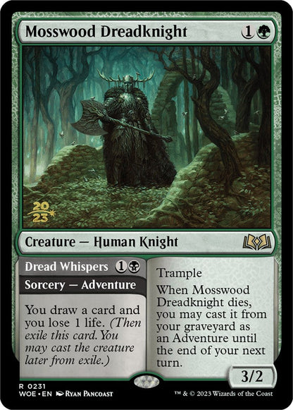 Mosswood Dreadknight // Dread Whispers (Promo Pack) [Wilds of Eldraine Promos] Foil