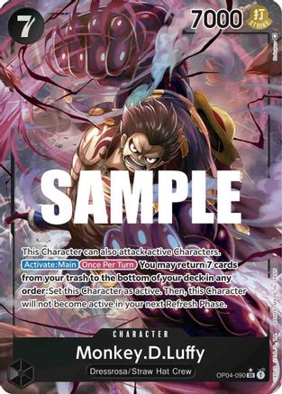 Monkey.D.Luffy (090) (Alternate Art) (OP04-090) - [Kingdoms of Intrigue] Foil