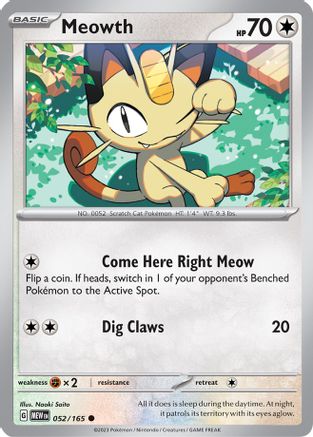 Meowth (052/165) [Scarlet & Violet 151] Reverse Holofoil