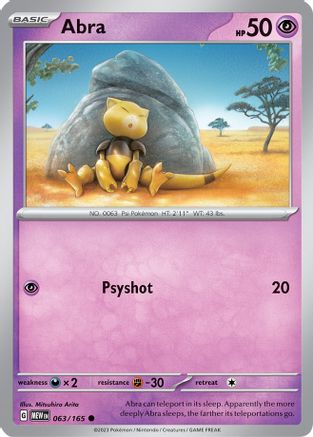 Abra (063/165) [Scarlet & Violet 151] Reverse Holofoil
