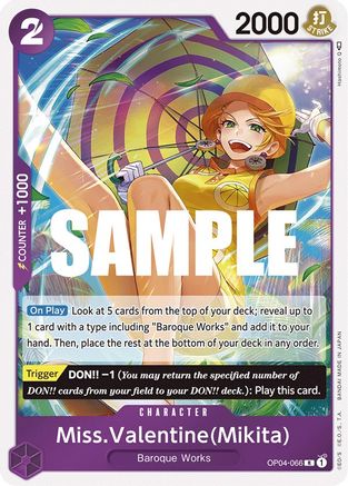 Miss.Valentine(Mikita) (OP04-066) - [Kingdoms of Intrigue] Foil