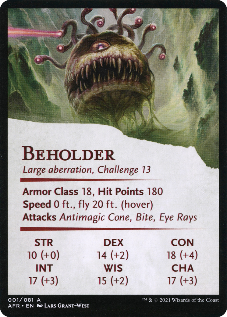 Baleful Beholder // Beholder  [Adventures in the Forgotten Realms Art Series] (Borderless) Foil