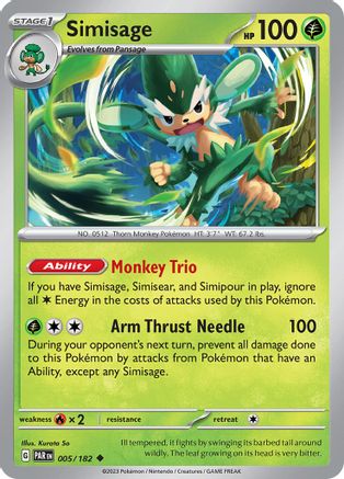 Simisage (005/182) [Scarlet & Violet: Paradox Rift] Reverse Holofoil
