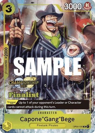 Capone"Gang"Bege (CS 2023 Top Players Pack) [Finalist] (OP04-100) - [One Piece Promotion Cards] Foil