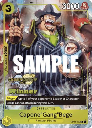 Capone"Gang"Bege (CS 2023 Top Players Pack) [Winner] (OP04-100) - [One Piece Promotion Cards] Foil