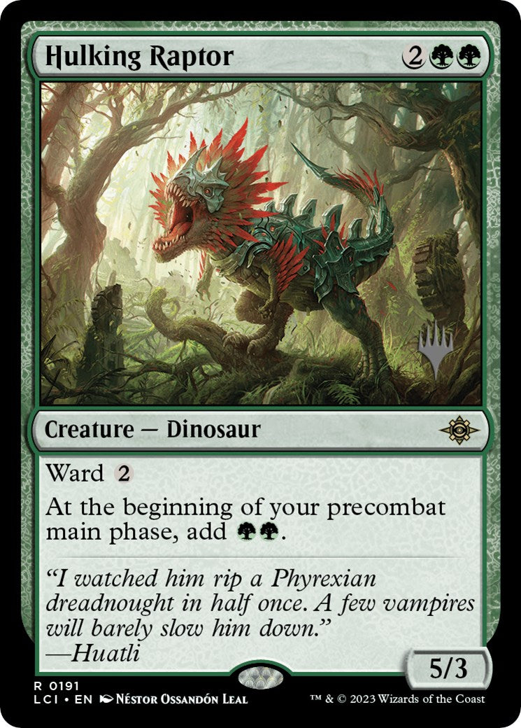 Hulking Raptor (Promo Pack) [The Lost Caverns of Ixalan Promos] Foil