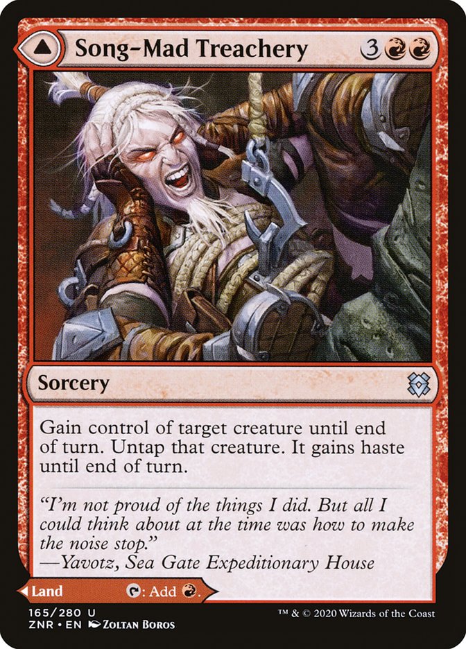 Song-Mad Treachery // Song-Mad Ruins [Zendikar Rising] Foil