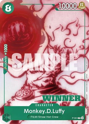 Monkey.D.Luffy (Starter Deck 11: Uta Deck Battle) [Winner] (P-061) - [One Piece Promotion Cards] Foil