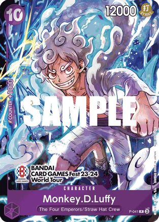 Monkey.D.Luffy (041) (BANDAI CARD GAMES Fest 23-24 World Tour) (P-041) - [One Piece Promotion Cards] Foil