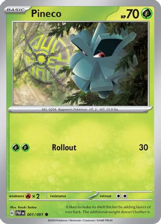 Pineco (001/091) [Scarlet & Violet: Paldean Fates] Reverse Holofoil