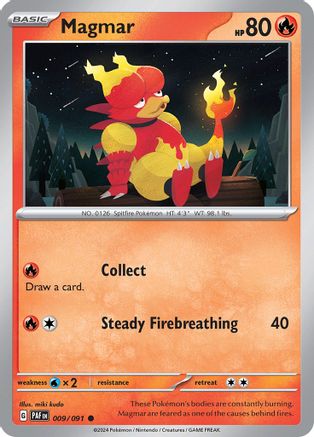 Magmar (009/091) [Scarlet & Violet: Paldean Fates] Reverse Holofoil