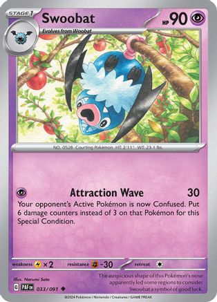 Swoobat (033/091) [Scarlet & Violet: Paldean Fates] Reverse Holofoil