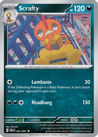 Scrafty (061/091) [Scarlet & Violet: Paldean Fates] Reverse Holofoil