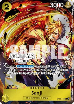 Sanji (Online Regional 2024) [Participant] (OP03-102) - [One Piece Promotion Cards] Foil