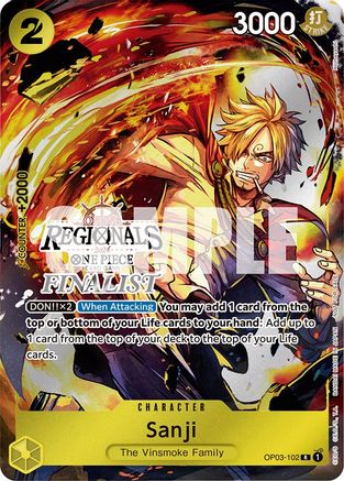 Sanji (Online Regional 2024) [Finalist] (OP03-102) - [One Piece Promotion Cards] Foil