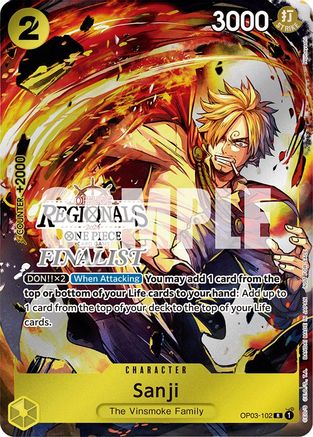 Sanji (Offline Regional 2024) [Finalist] (OP03-102) - [One Piece Promotion Cards] Foil