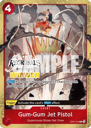 Gum-Gum Jet Pistol (Online Regional 2024) [Winner] (ST01-015) - [One Piece Promotion Cards] Foil