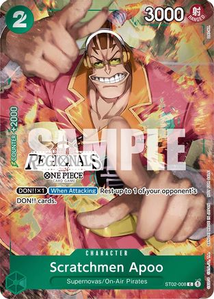 Scratchmen Apoo (Offline Regional 2024) [Participant] (ST02-008) - [One Piece Promotion Cards] Foil