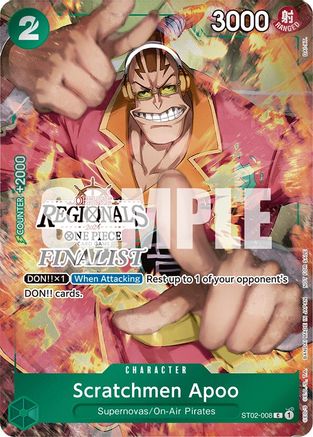 Scratchmen Apoo (Offline Regional 2024) [Finalist] (ST02-008) - [One Piece Promotion Cards] Foil