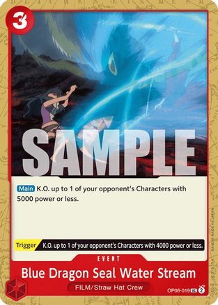 Blue Dragon Seal Water Stream (OP06-019) - [Wings of the Captain]