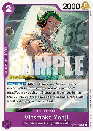 Vinsmoke Yonji (066) (OP06-066) - [Wings of the Captain Pre-Release Cards]