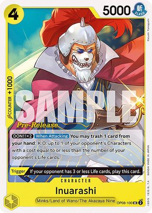 Inuarashi (OP06-100) - [Wings of the Captain Pre-Release Cards]