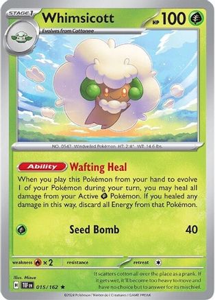Whimsicott (015/162) [Scarlet & Violet: Temporal Forces] Reverse Holofoil