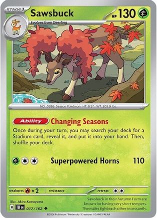 Sawsbuck (017/162) [Scarlet & Violet: Temporal Forces] Reverse Holofoil