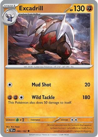 Excadrill (086/162) [Scarlet & Violet: Temporal Forces] Reverse Holofoil
