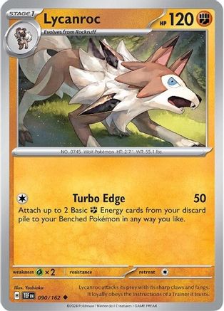 Lycanroc (090/162) [Scarlet & Violet: Temporal Forces] Reverse Holofoil