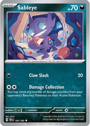 Sableye (107/162) [Scarlet & Violet: Temporal Forces] Reverse Holofoil