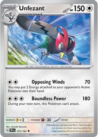Unfezant (135/162) [Scarlet & Violet: Temporal Forces] Reverse Holofoil