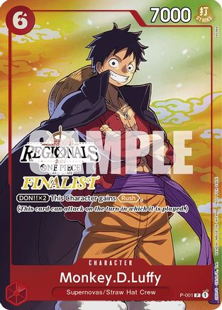 Monkey.D.Luffy (001) (Offline Regional 2024 Vol. 2) [Finalist] (P-001) - [One Piece Promotion Cards] Foil