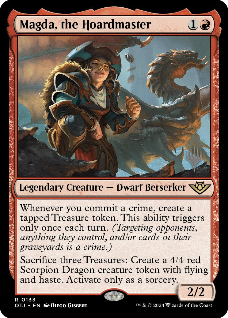 Magda, the Hoardmaster (Promo Pack) [Outlaws of Thunder Junction Promos] Foil