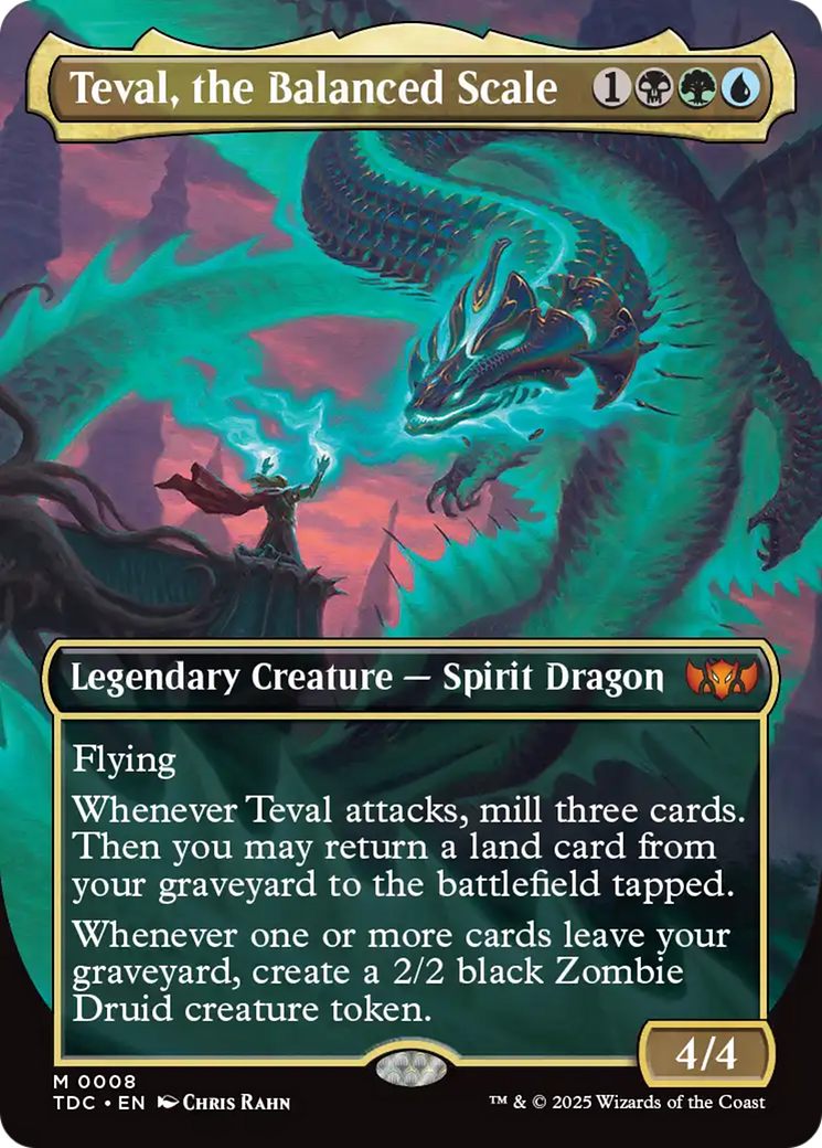 Teval, the Balanced Scale (Borderless) [Tarkir: Dragonstorm Commander] Foil