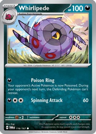 Whirlipede (116/167) [Scarlet & Violet: Twilight Masquerade] Reverse Holofoil