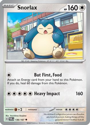 Snorlax (136/167) [Scarlet & Violet: Twilight Masquerade] Reverse Holofoil