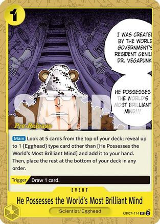 He Possesses the World's Most Brilliant Mind (OP07-114) - [500 Years in the Future Pre-Release Cards]