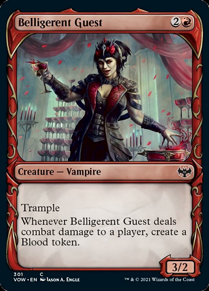 Belligerent Guest (Showcase Fang Frame) [Innistrad: Crimson Vow] Foil