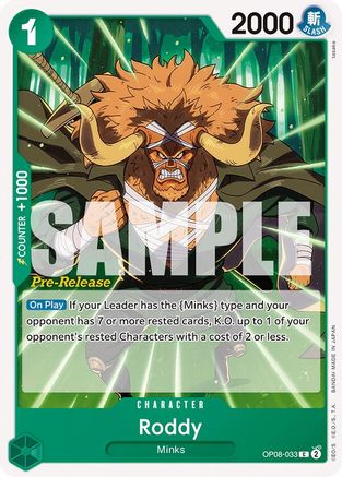 Roddy (OP08-033) - [Two Legends Pre-Release Cards]