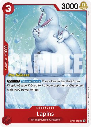 Lapins (OP08-012) - [Two Legends Pre-Release Cards]
