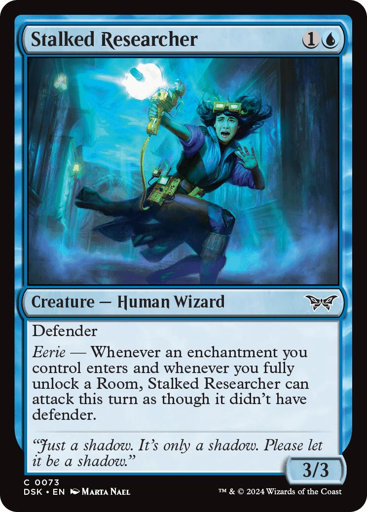 Stalked Researcher [Duskmourn: House of Horror] Foil